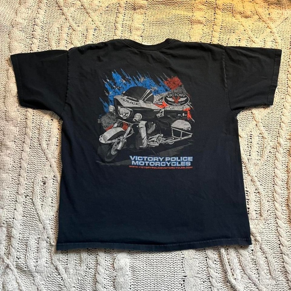 Black Victory Police Motorcycles graphic tee